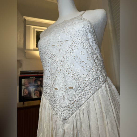 American Eagle sz S - IVORY bohemian Sundress w/ LACE BODICE - Picture 3 of 13